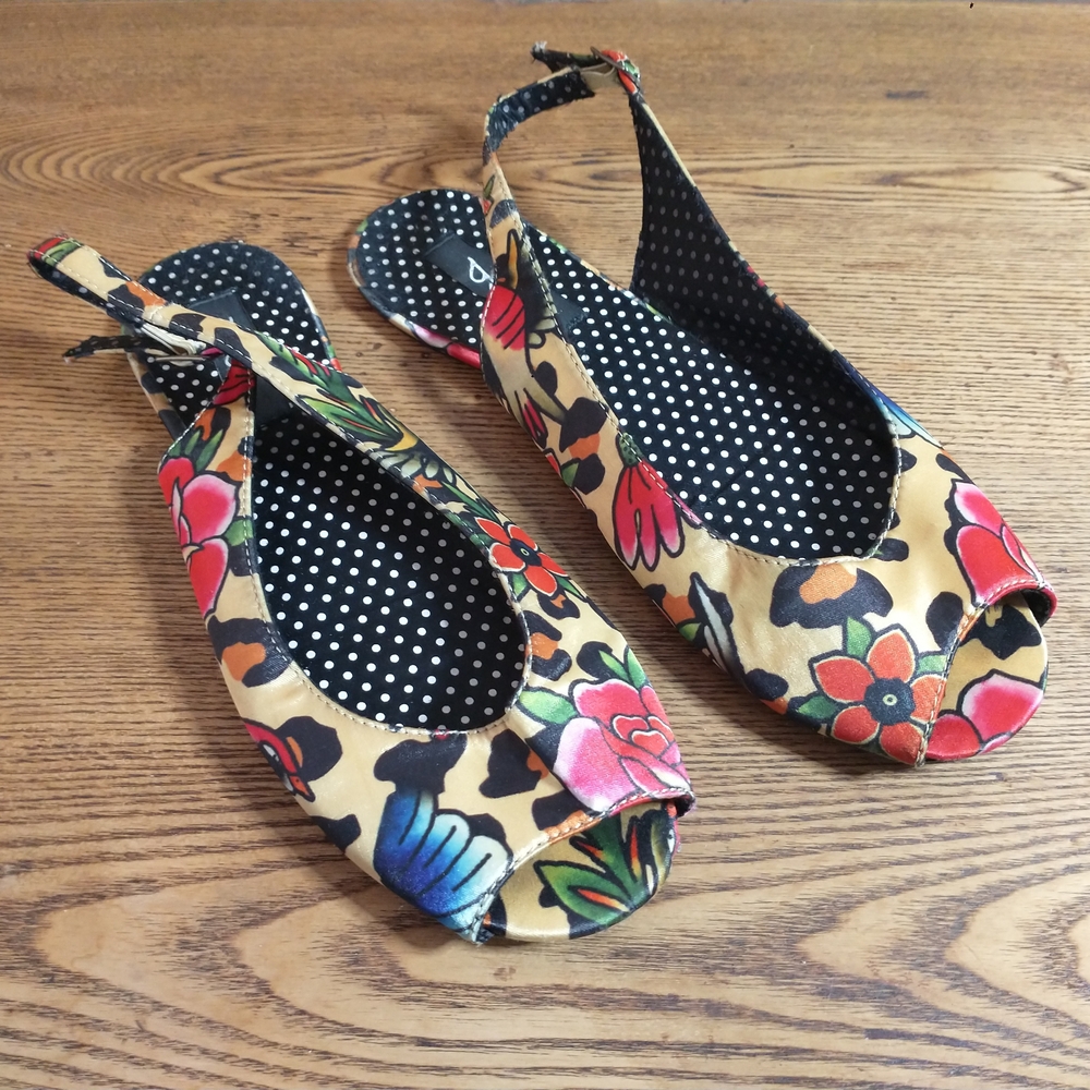 Iron Fist Multicolor Floral Slingback Sandals